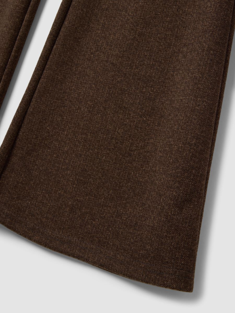 Brown flared trousers in stretch viscose_1