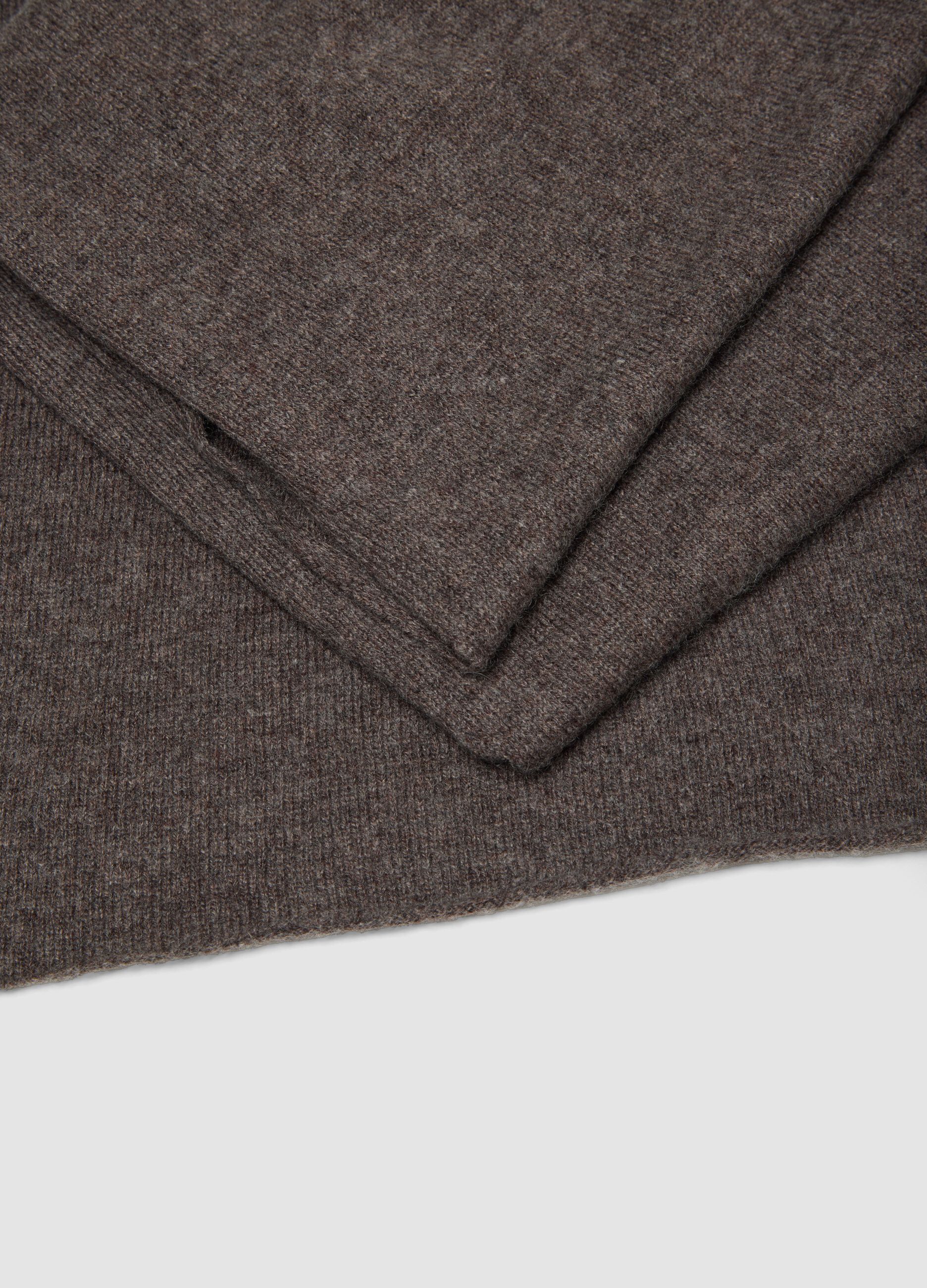 Sciarpa marrone in misto lana, cashmere e viscosa