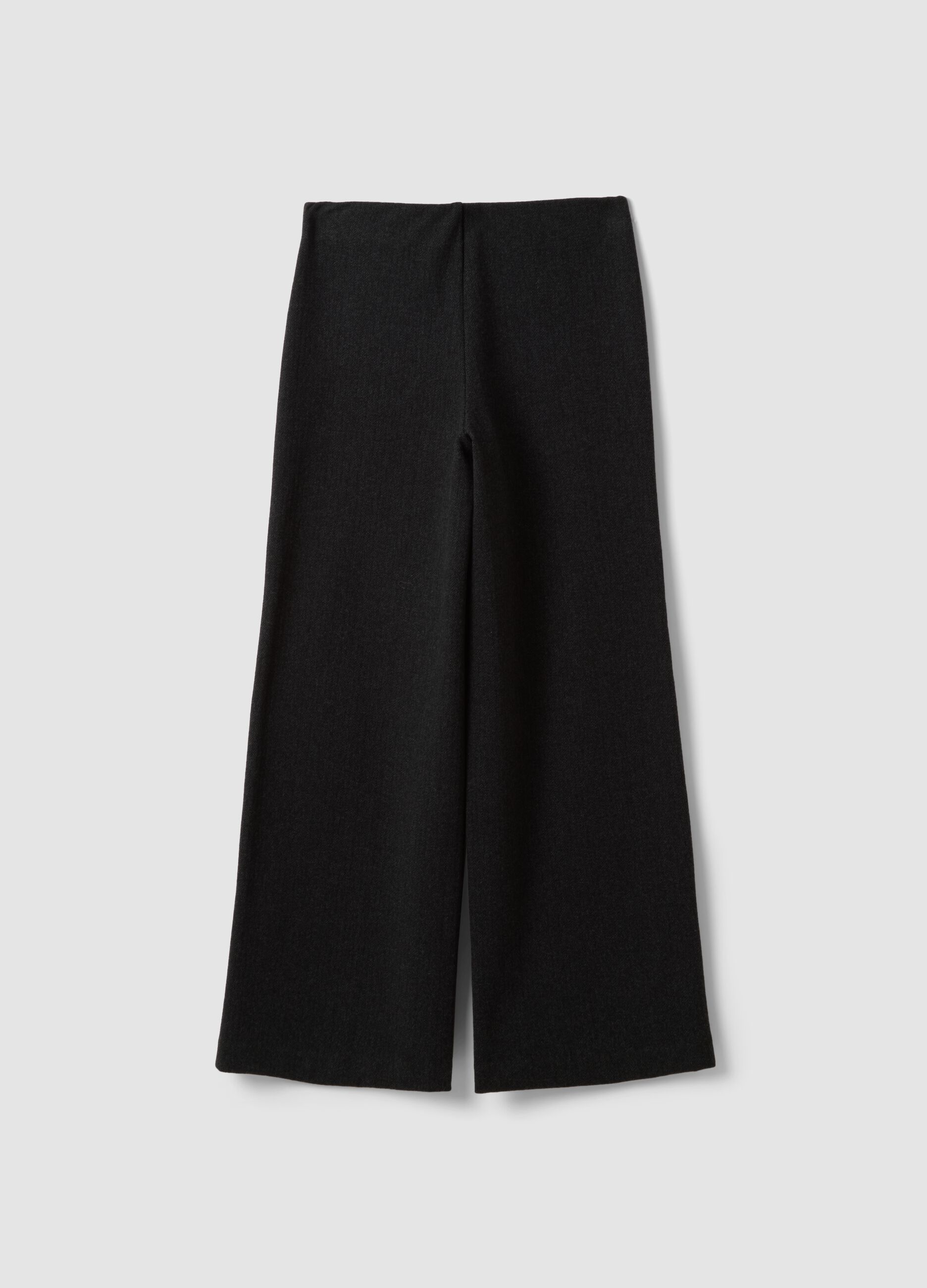 Black wide-leg trousers in stretch viscose