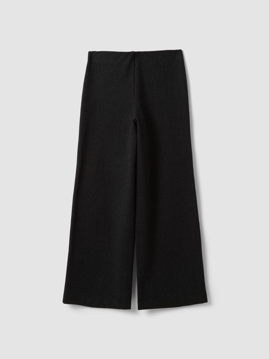 Black wide-leg trousers in stretch viscose_2