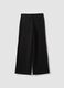 Black wide-leg trousers in stretch viscose_2