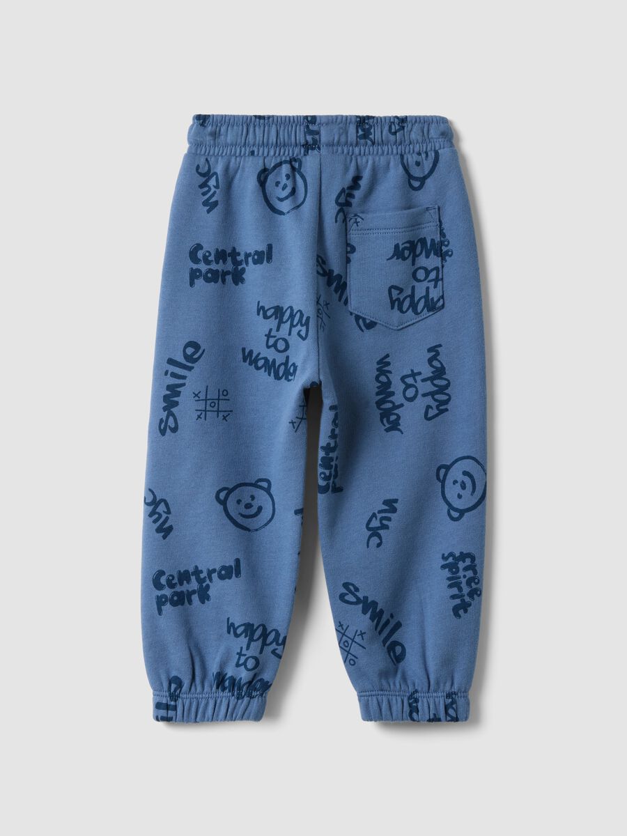 Sky-blue pure cotton joggers for boys, comfort fit_1