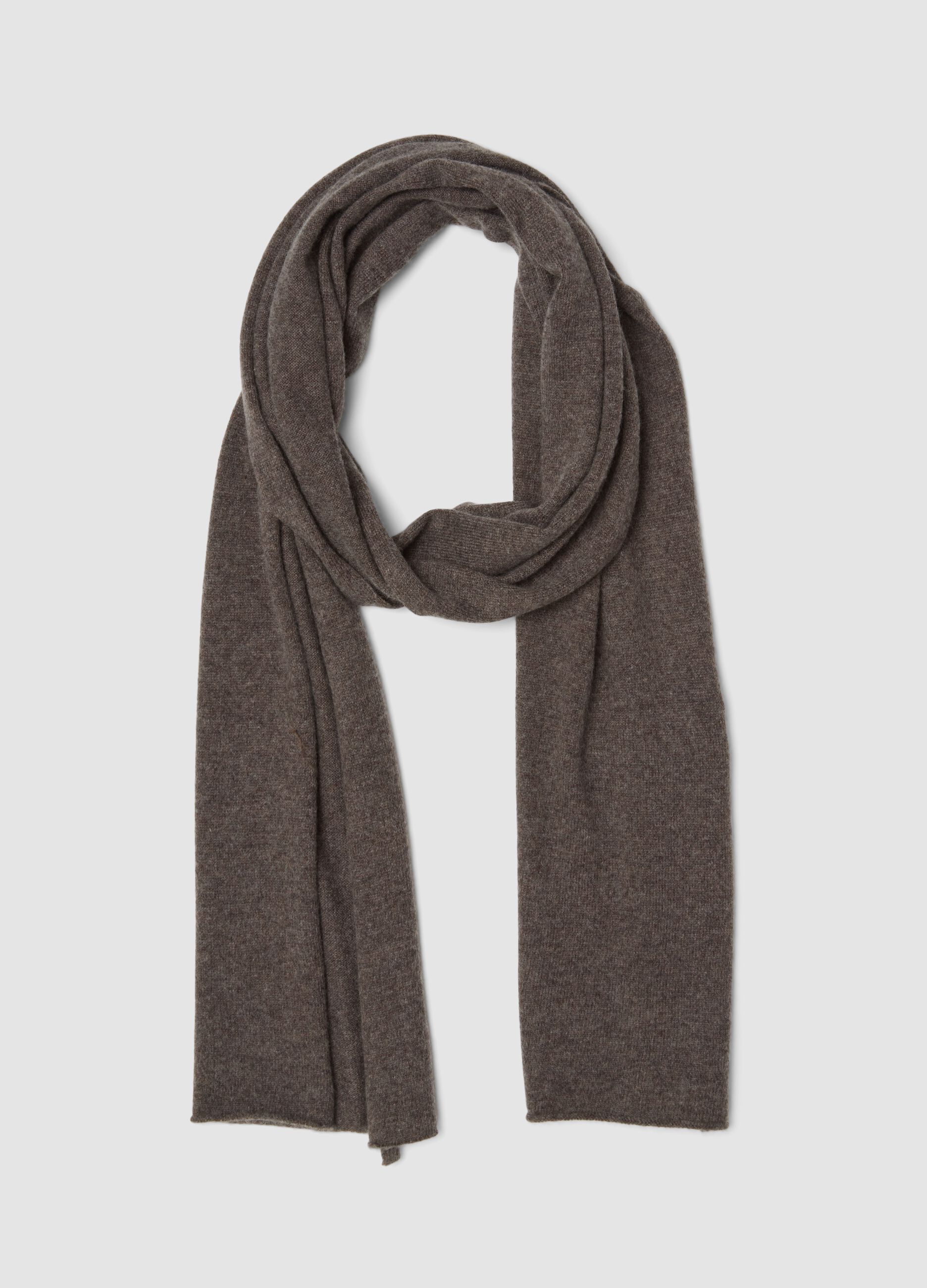Sciarpa marrone in misto lana, cashmere e viscosa