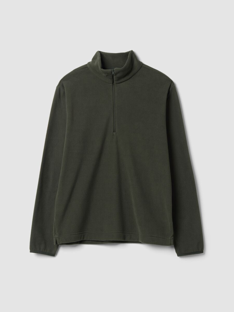 Green regular-fit half-zip fleece sweatshirt_0