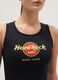 Black cotton blend regular fit tank top with Hard Rock Cafe logo_3
