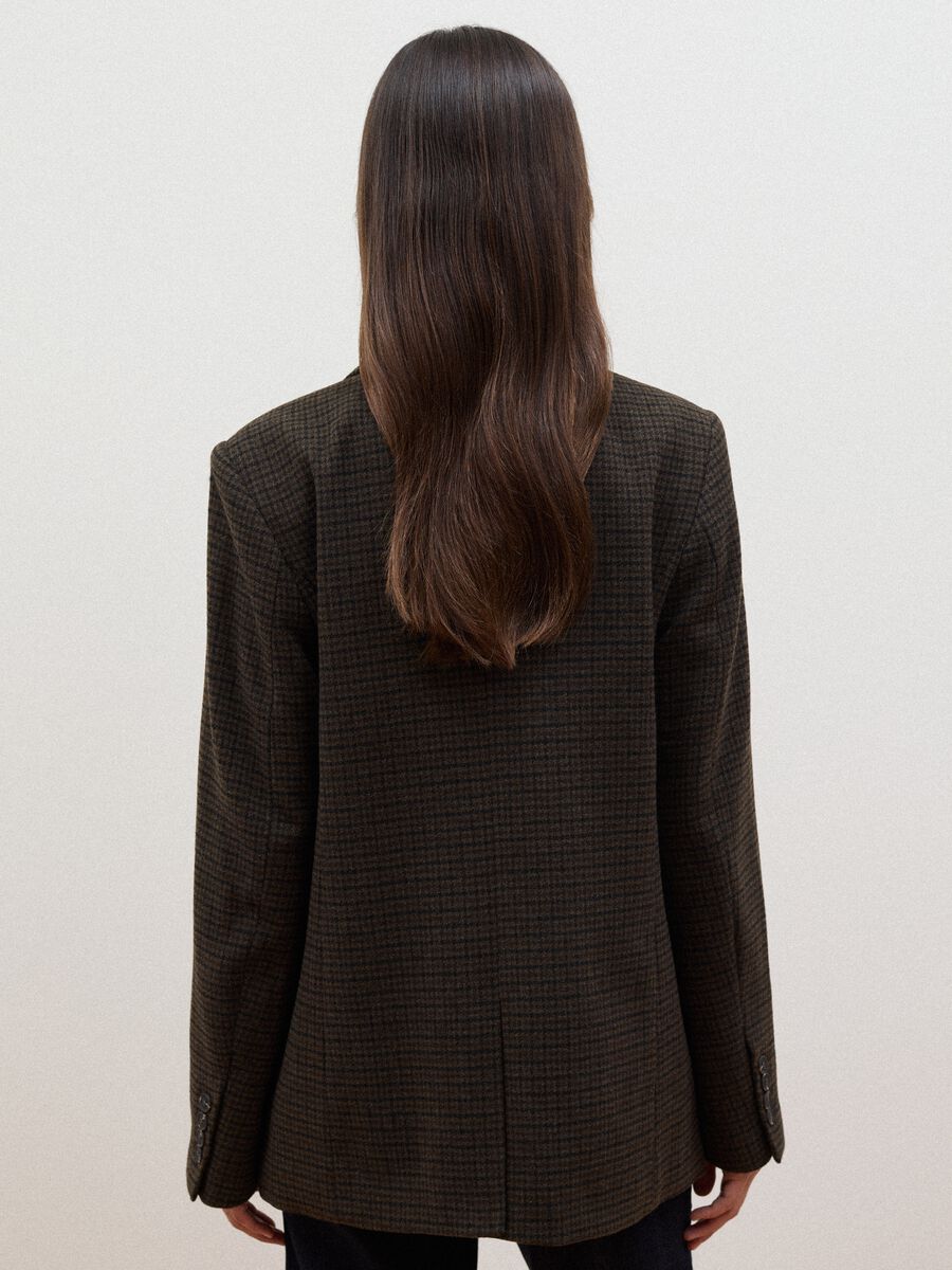 Brown wool-blend blazer with classic lapels_3