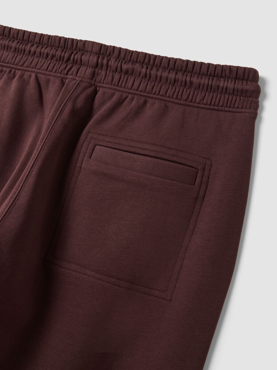 Brown cotton-blend joggers with cuffed hems and drawstring_1