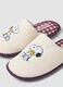 Cream-white slippers with Snoopy embroidery_1