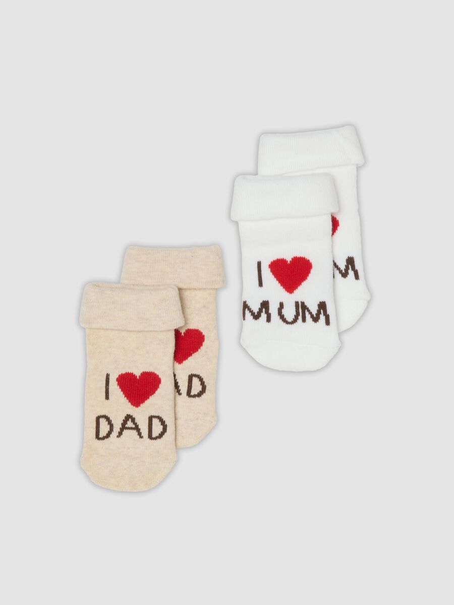 2-pack of short organic stretch cotton socks with slogan details_0