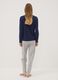 Navy pure organic cotton pyjamas with henley neckline_3