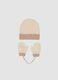 Set cappello e muffole beige in tessuto elasticizzato_0