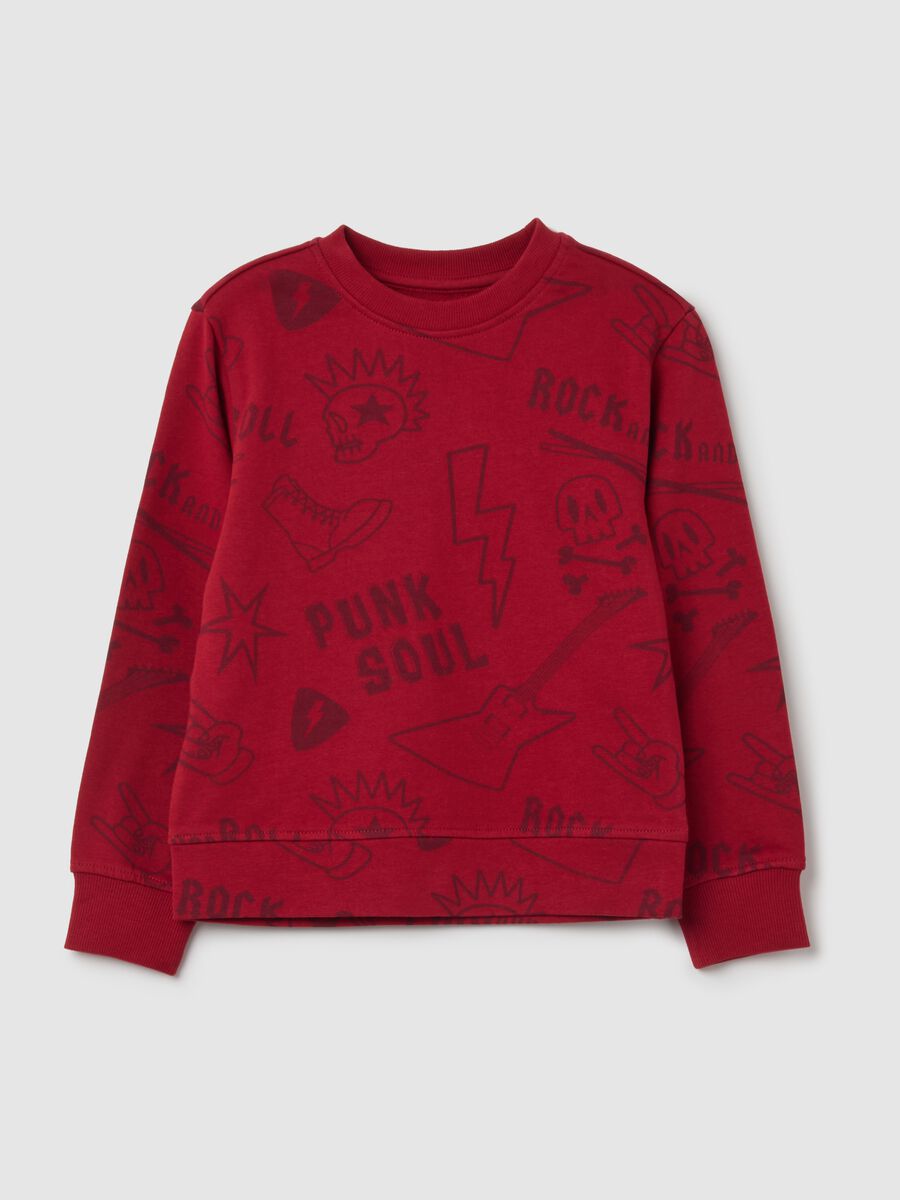 Children's red pure cotton sweatshirt regular fit_0
