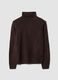 Maglia marrone a dolcevita regular fit in jersey knit_0