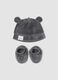 Grey Mickey Mouse baby set with hat and plush-effect booties_0