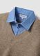Maglia beige in misto viscosa con scollo a V_1