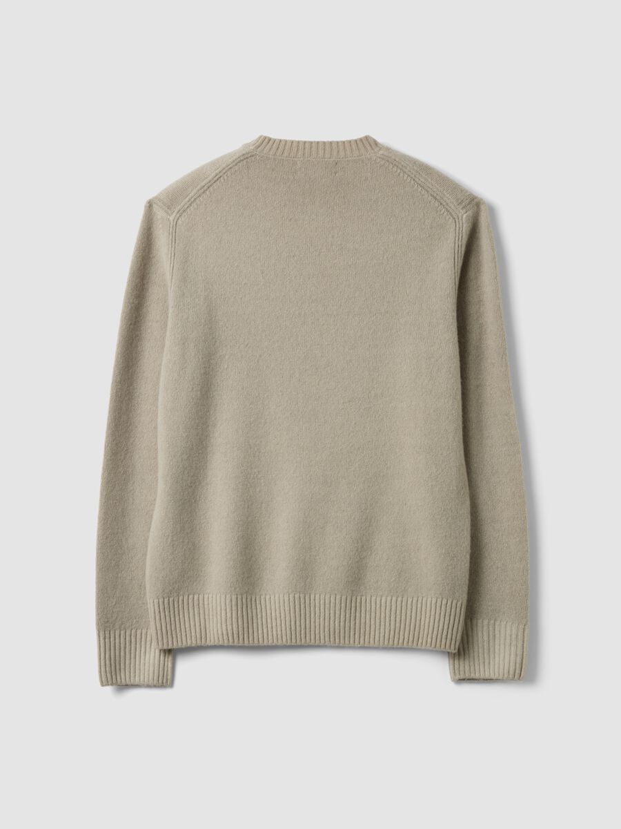 Grey crew-neck wool-blend jumper, regular fit_2