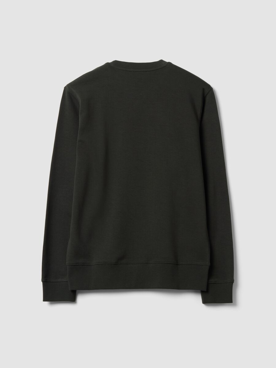 Black crew-neck sweatshirt in cotton blend, regular fit_5