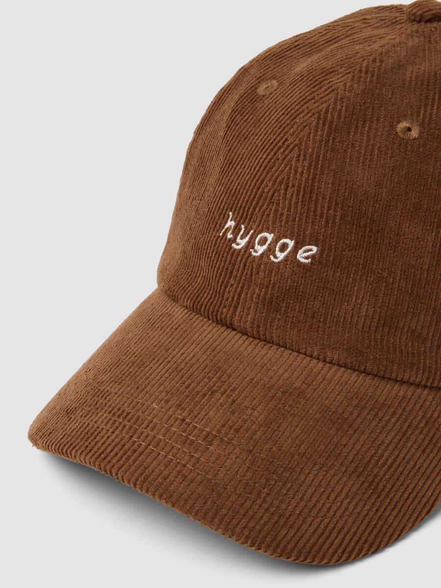 Brown ribbed pure cotton cap_2
