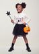 T-shirt bianca in cotone elasticizzato con Collo rialzato_0