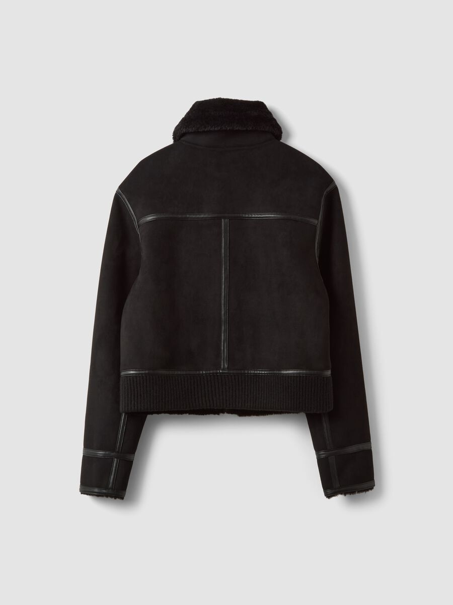 Black stretch-fabric jacket with zip_2