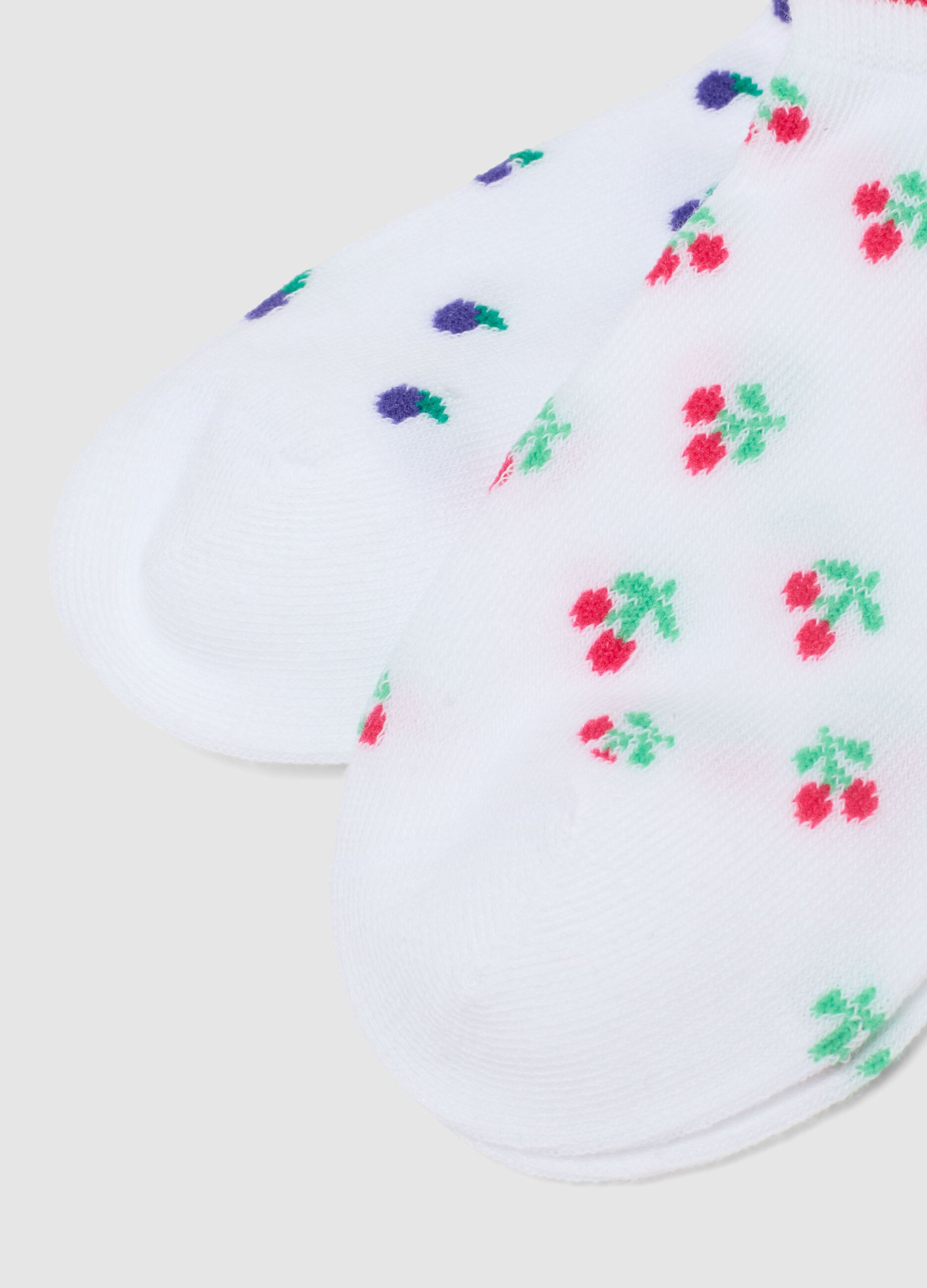 Girls' Multicolor Cotton Blend Fruit Socks Multipack