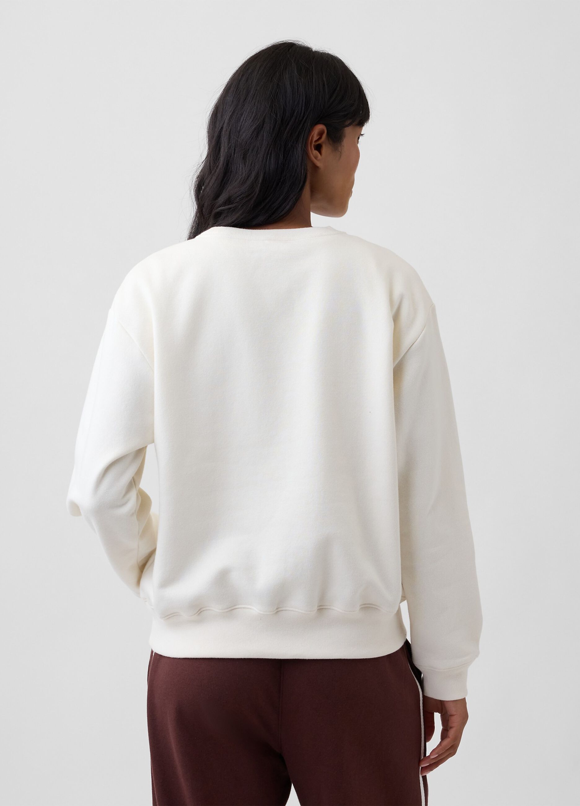 Ivory white cotton-blend sweatshirt with GAP patterned lettering