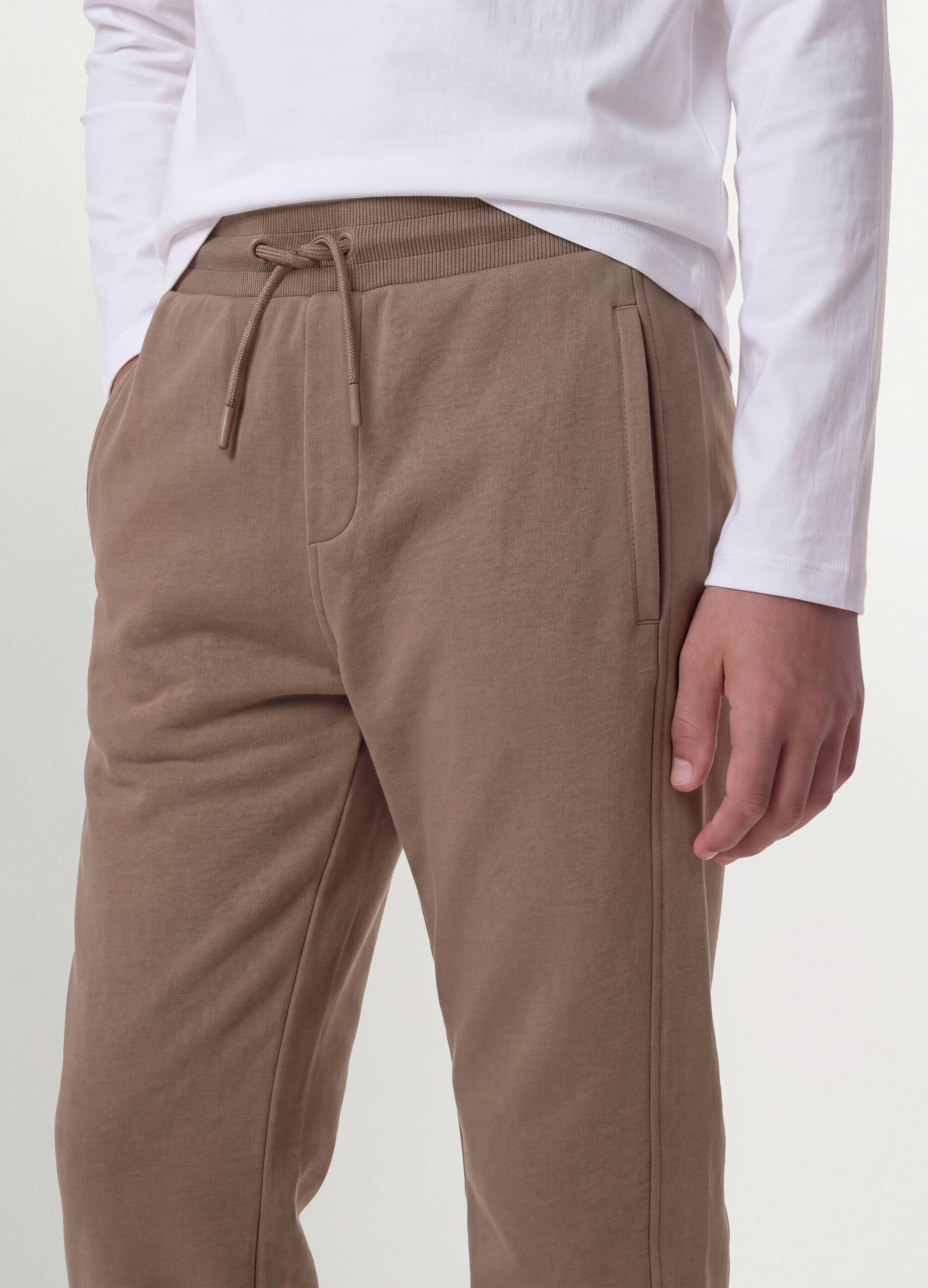 Beige organic cotton joggers
