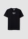 Black pure cotton logo T-shirt, regular fit, for boys_3
