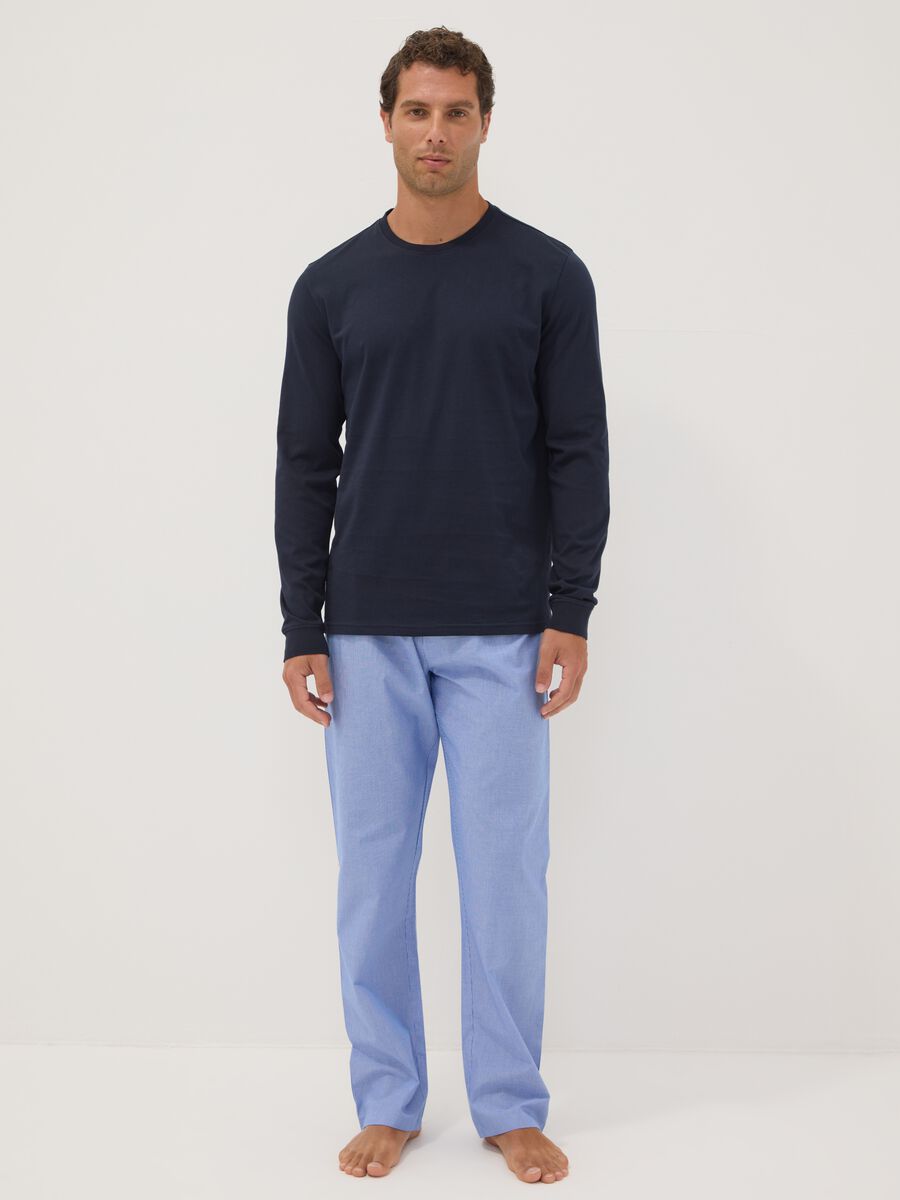 Brown striped organic cotton pyjamas, regular fit_0