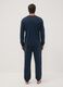 Pigiama blu in puro cotone con scollo serafino_3