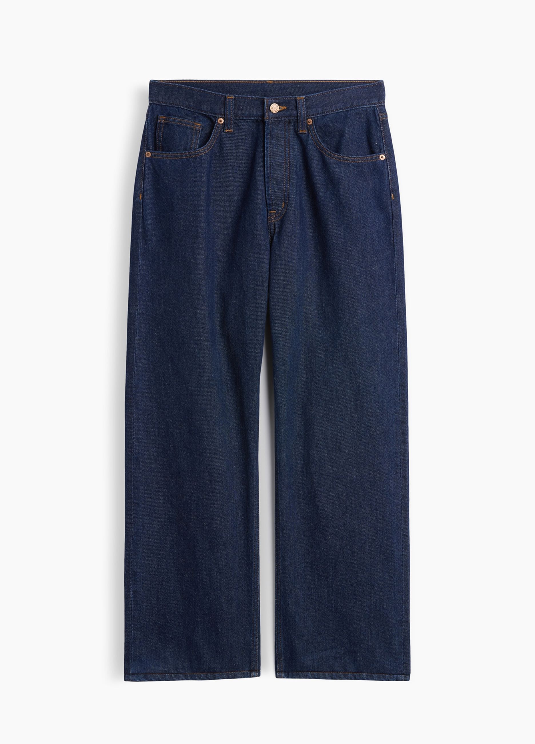 Straight-leg pure cotton denim jeans