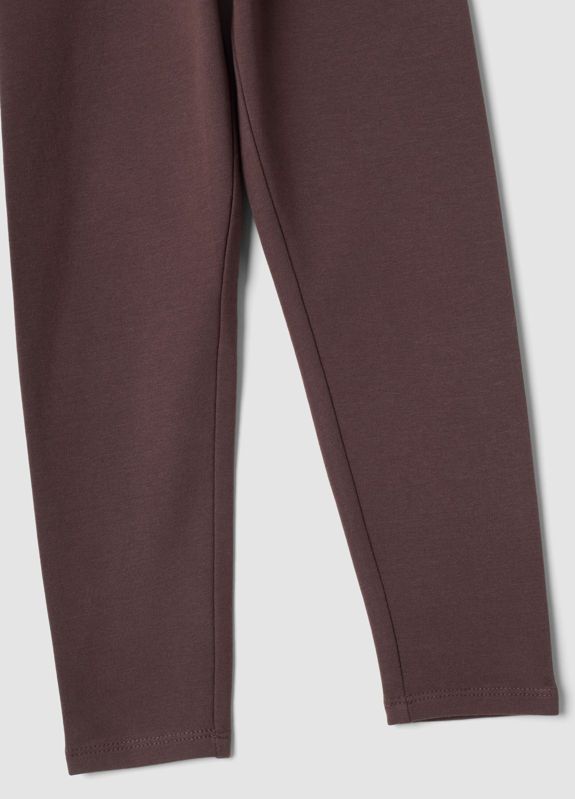 Leggings marroni in cotone organico elasticizzato skinny fit