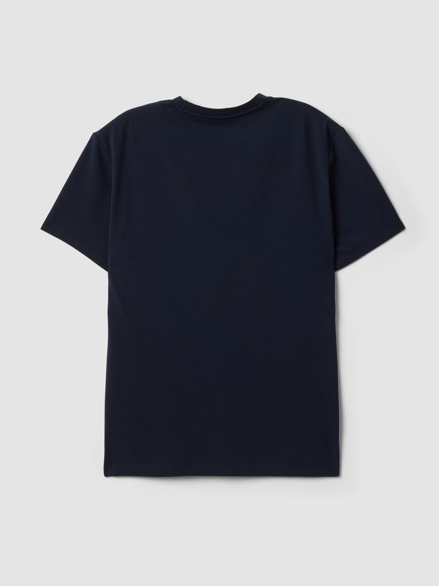 Blue regular-fit stretch piqu&eacute; cotton-blend T-shirt with Easy Dry_6