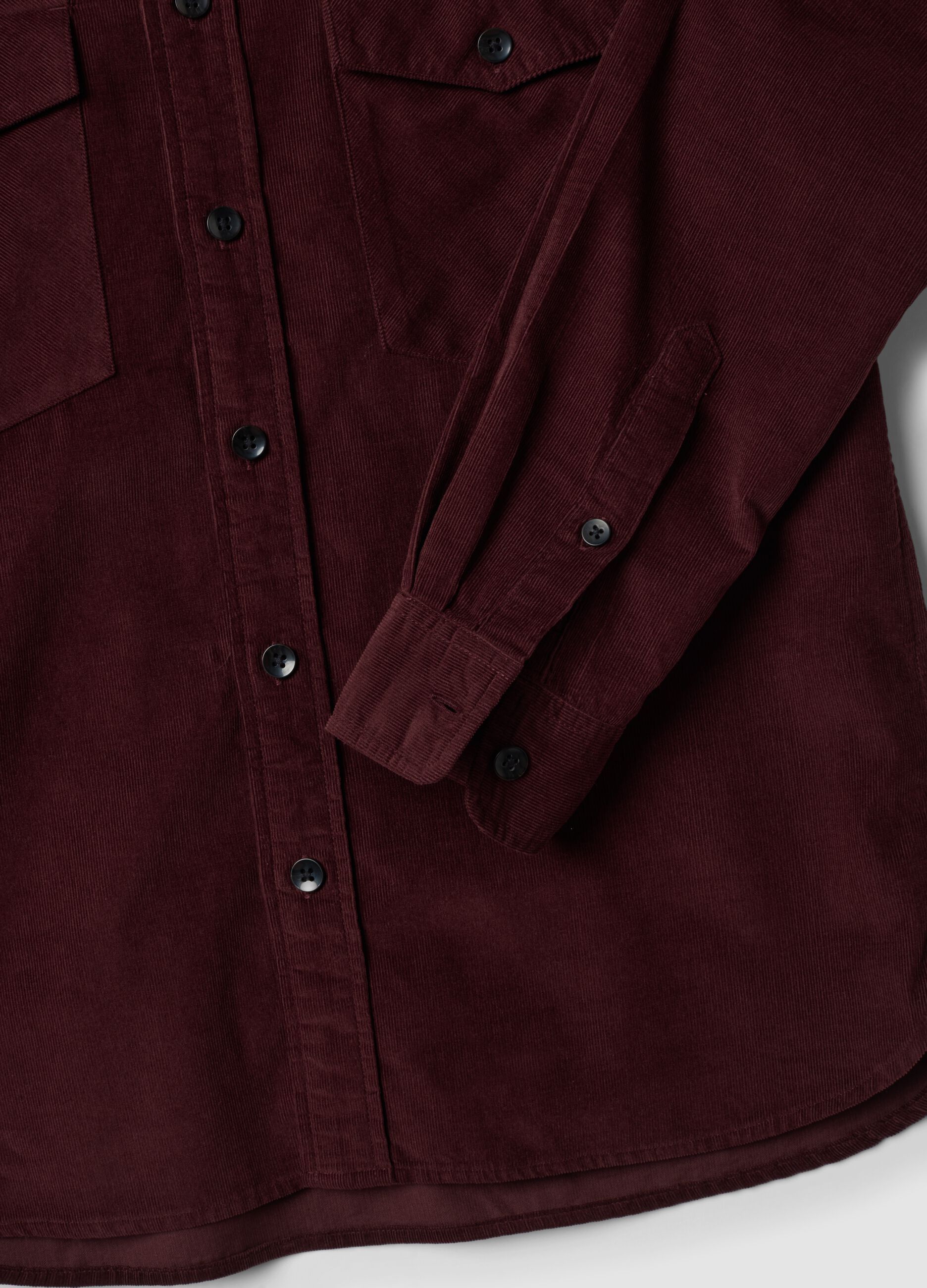 Camicia marrone in puro cotone con due tasche