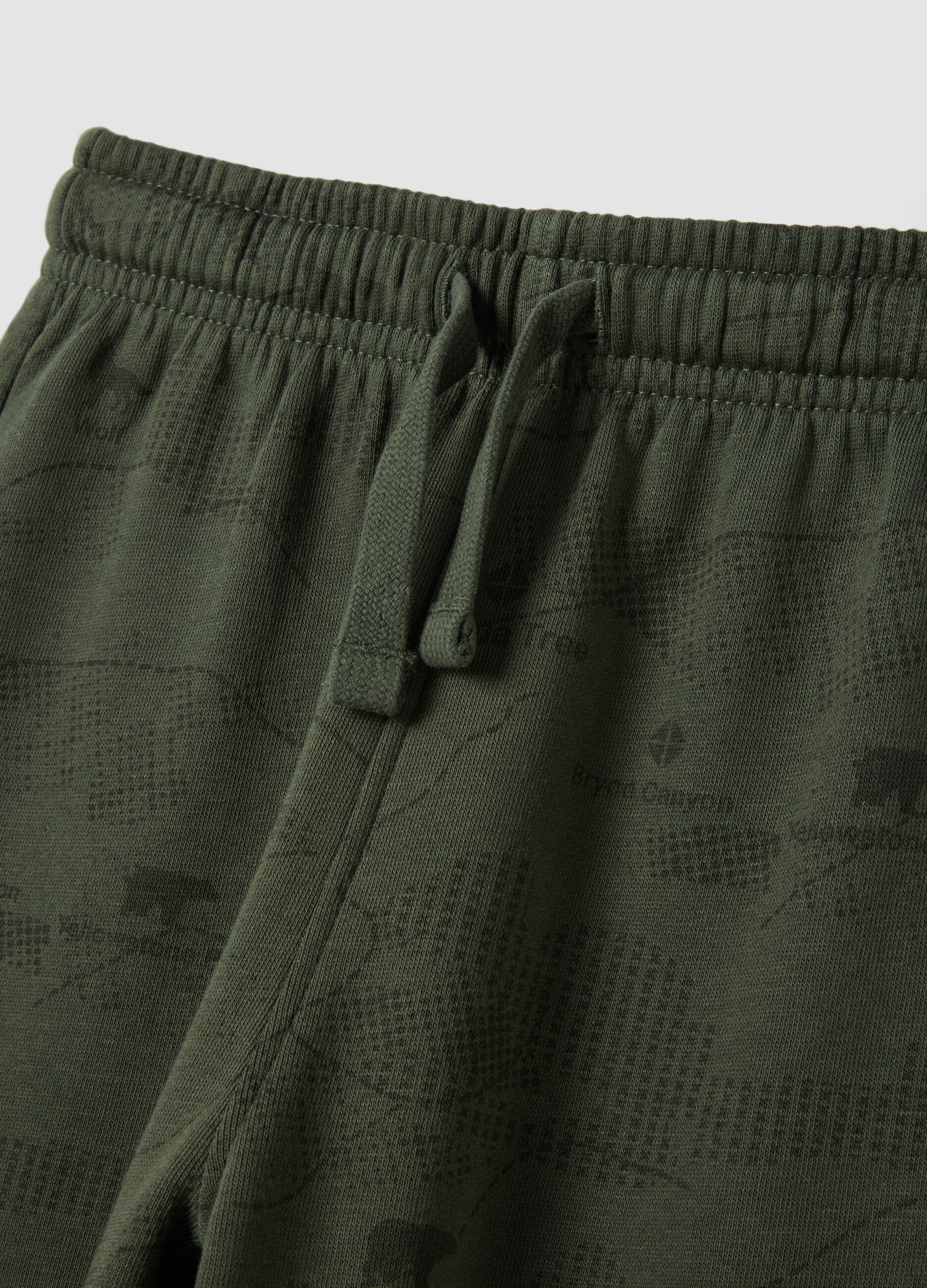 Pantaloni jogger verdi in puro cotone organico over fit