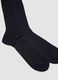 Calze lunghe blu navy in misto lana a coste_1