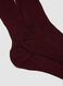 Red long ribbed socks in pure cotton_1