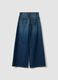 Jeans denim blu in puro cotone super wide leg_2