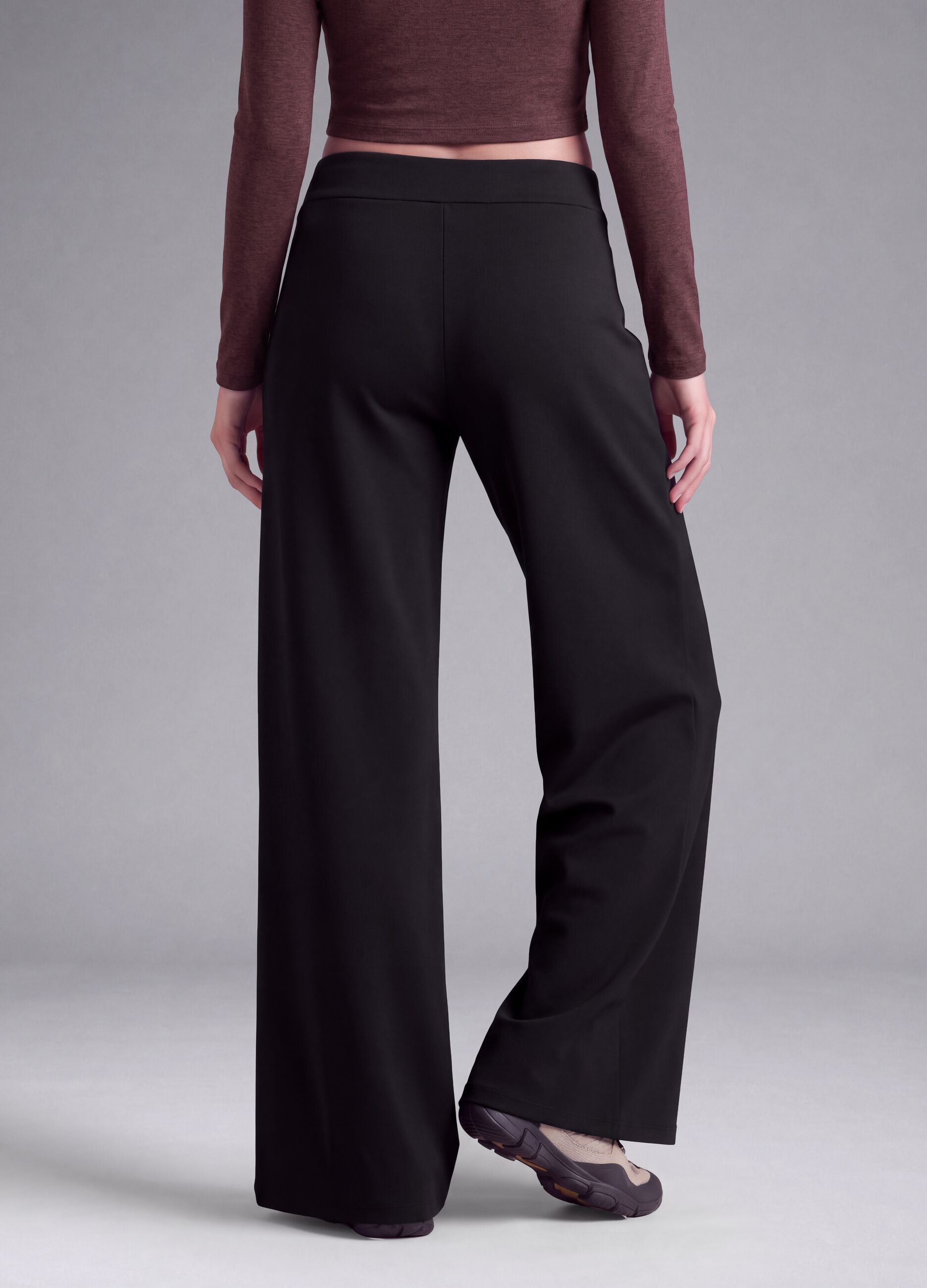 Black wide-leg stretch trousers ALTAVIA STUDIO