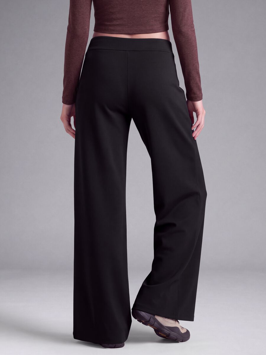 Black wide-leg stretch trousers ALTAVIA STUDIO_2