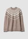 Beige jacquard crew-neck oversized jumper_0