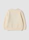 White crew-neck stretch jersey top with puppy print_1