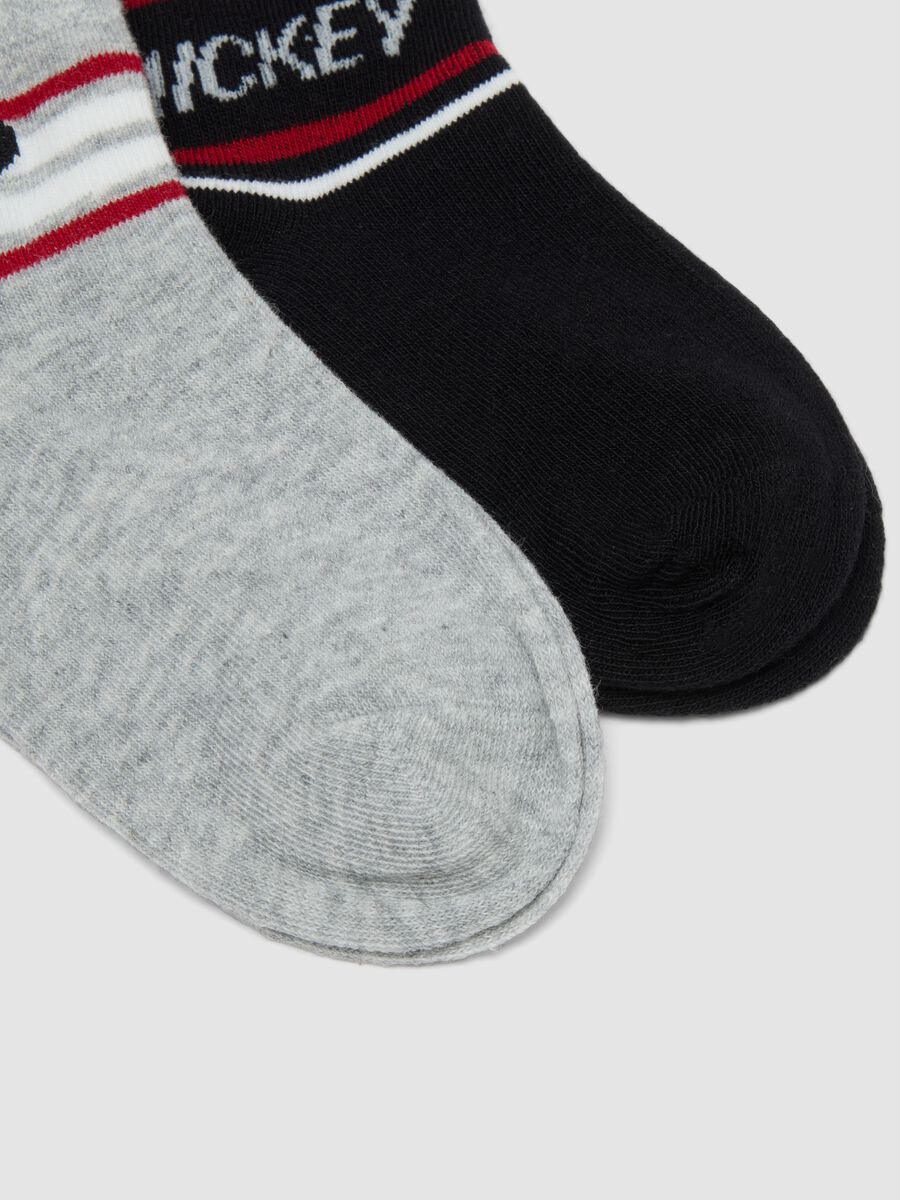 طقم من 3 جوارب قصيرة متعددة الألوان من قطن عضوي مطاطي بطابع ميكي_2