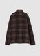 Brown checked fleece sweatshirt with regular-fit fleece collar_2