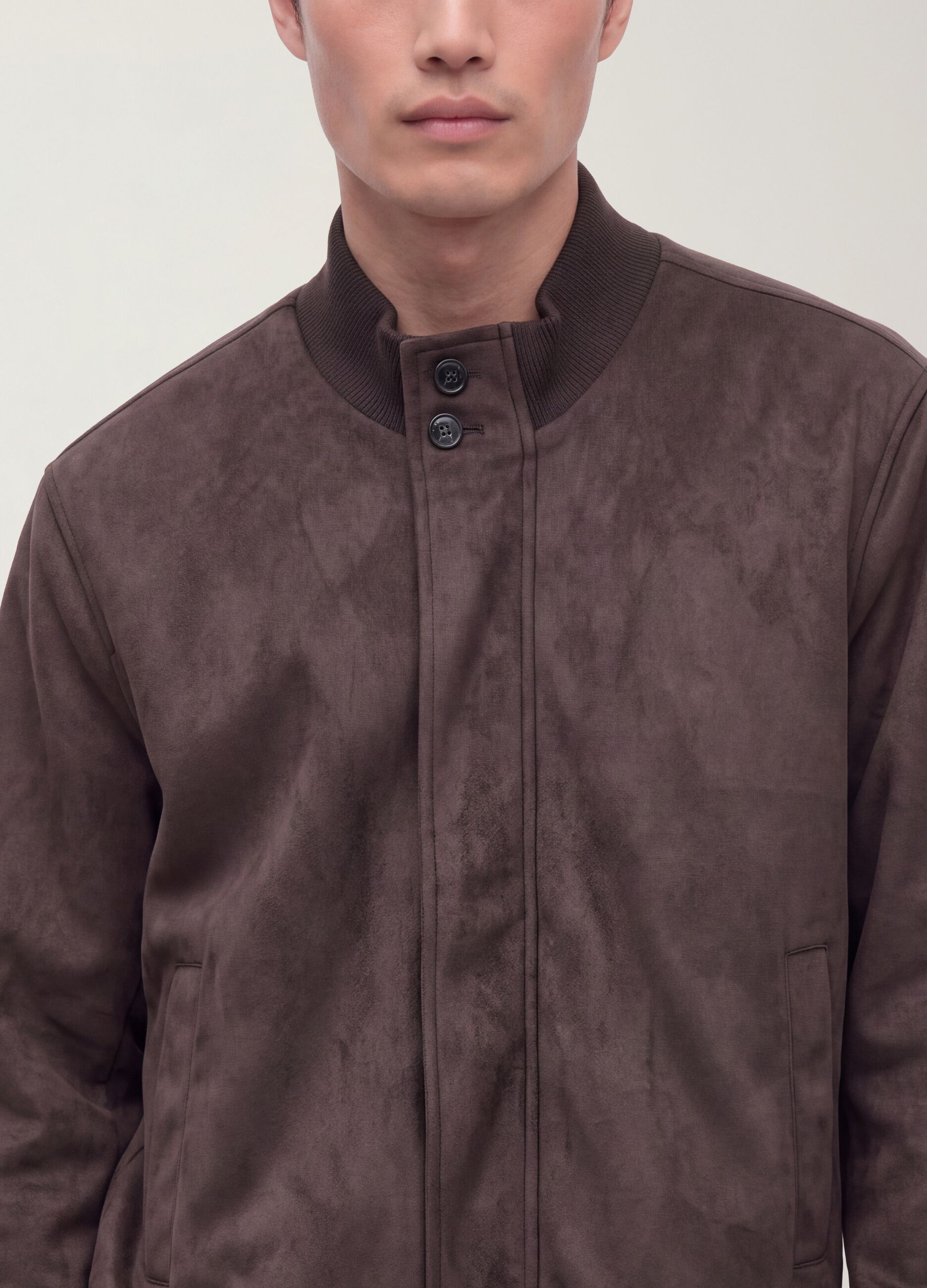 Giubbotto marrone regular fit con zip