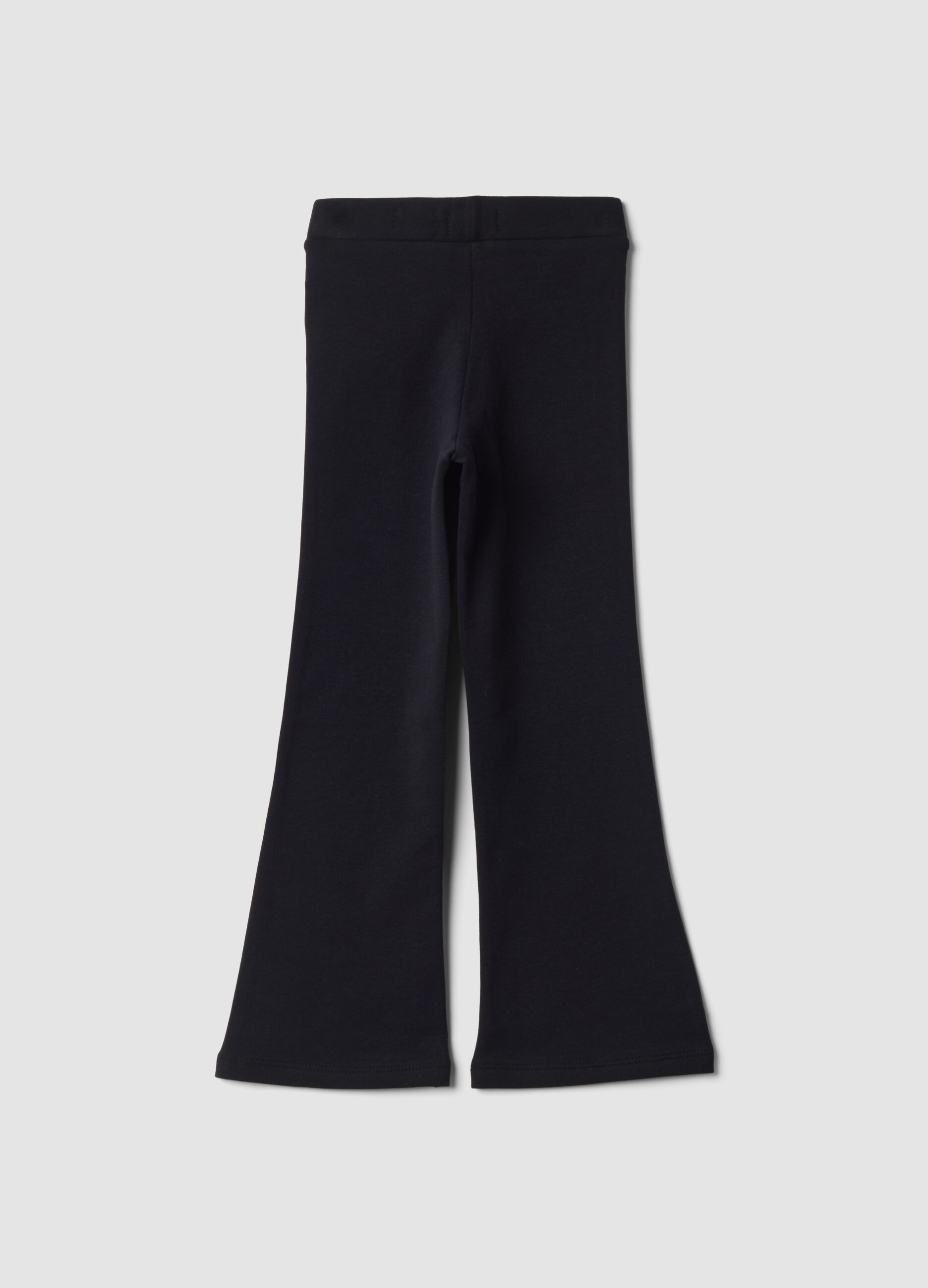 Blue flared leggings in stretchy organic cotton