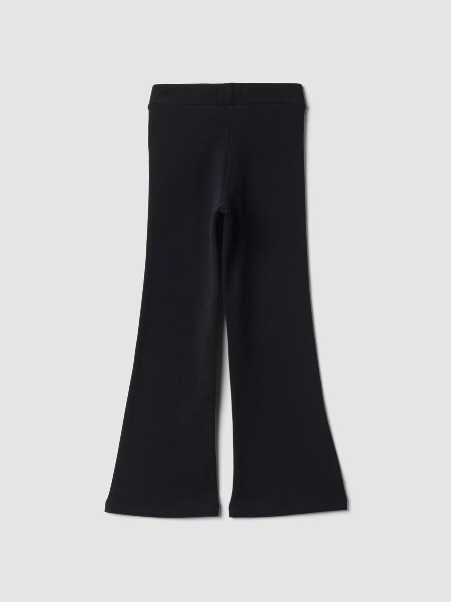 Blue flared leggings in stretchy organic cotton_2
