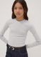 Grey organic cotton and stretch viscose T-shirt with rhinestones_0