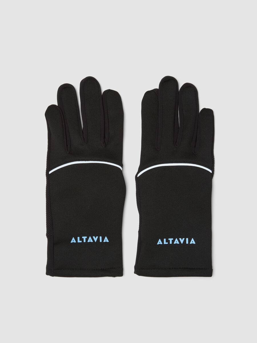 Black outdoor gloves with reflective inserts ALTAVIA WITH DEBORAH COMPAGNONI_0