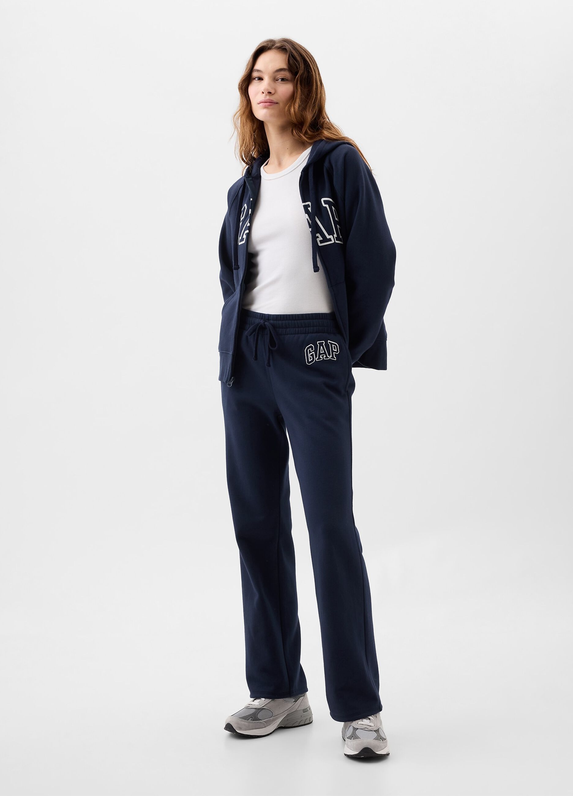 Blue cotton-blend trousers with drawstring and GAP logo